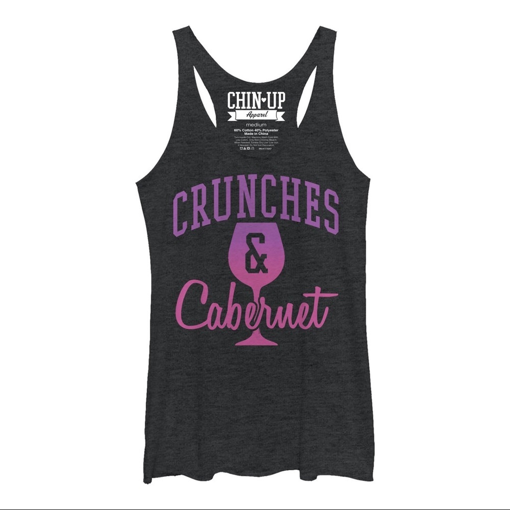 Chin up apparel Crunches & Cabernet racerback tank